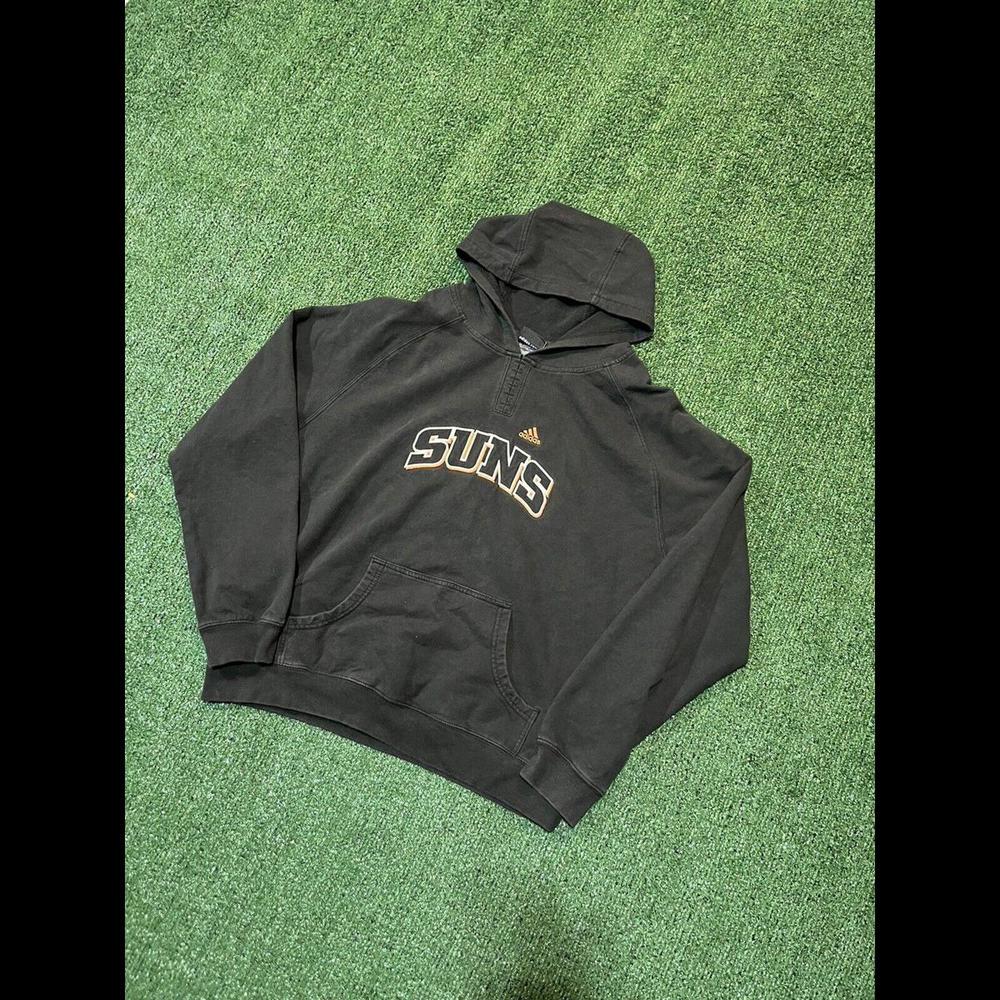Nba Adidas Suns Hoodie Black and Orange Mens S